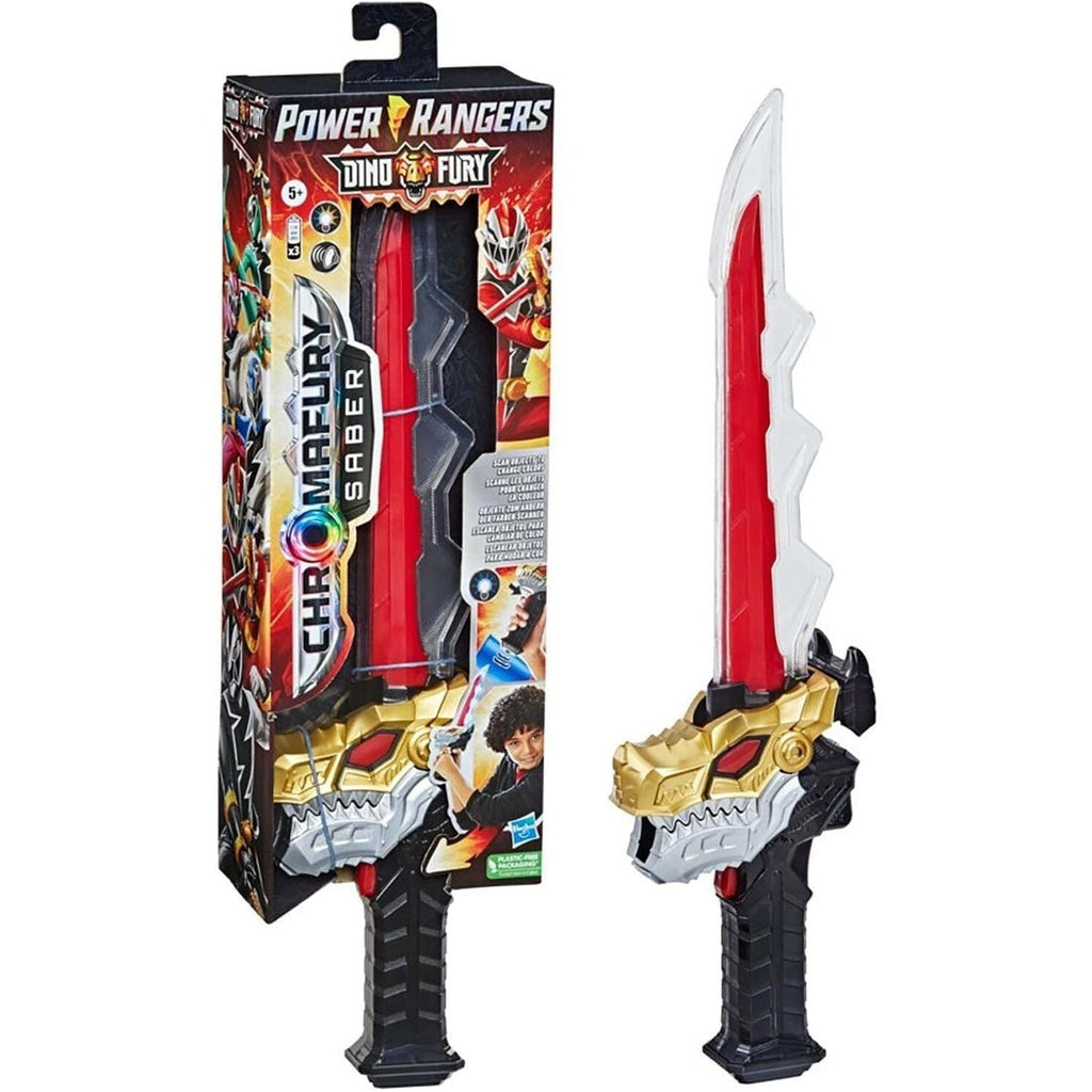 Power Rangers Dino Fury Chromafury Saber Electronic Colour - Scanning Toy with Lights and Sounds - Totally Awesome Toys