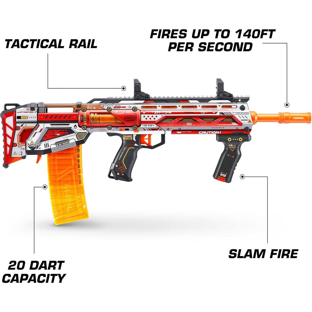 XSHOT Skins Pro Series Longshot Blaster with Shoulder Stock, 20 Half - Length Darts and 20 Full - Length Darts, 2 Interchangeable Clips, Toy Foam Blaster, for Teens and Adults, 8 yrs and Older - Totally Awesome Toys