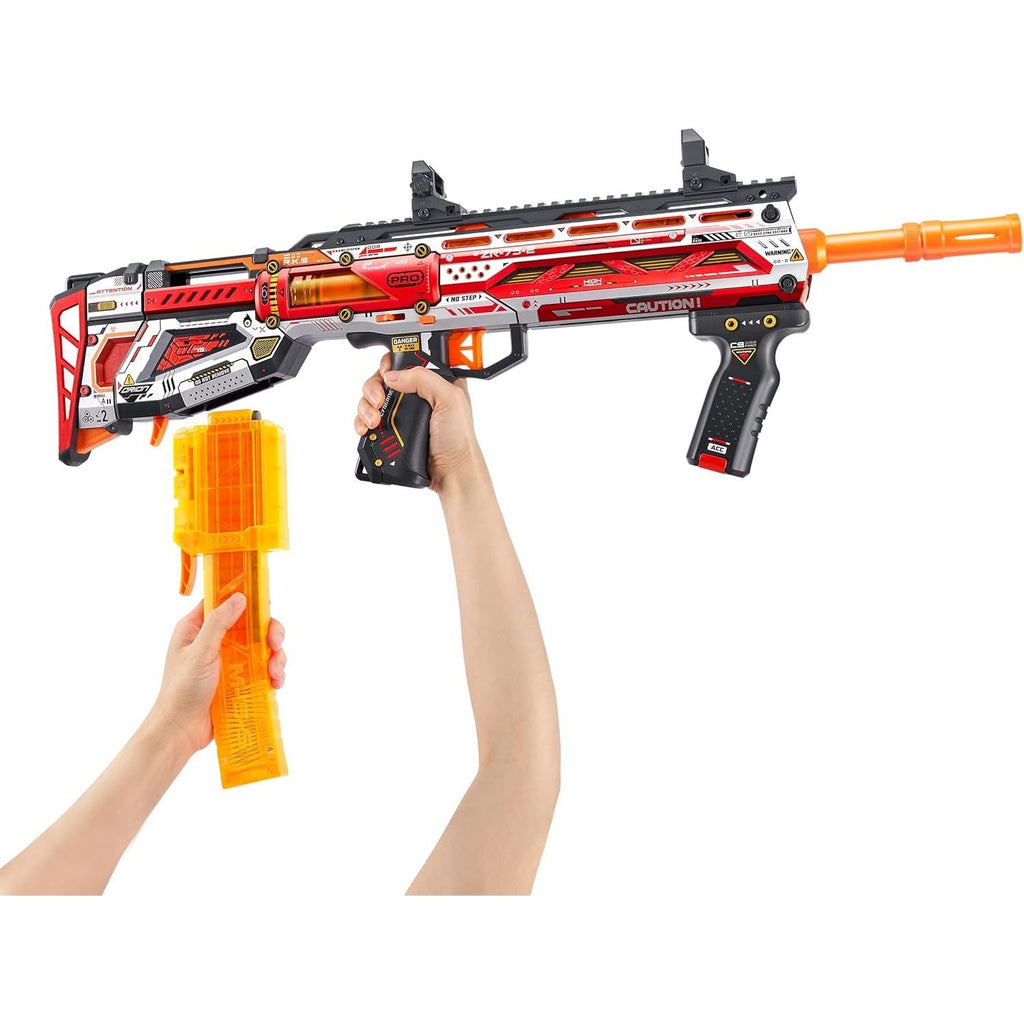 XSHOT Skins Pro Series Longshot Blaster with Shoulder Stock, 20 Half - Length Darts and 20 Full - Length Darts, 2 Interchangeable Clips, Toy Foam Blaster, for Teens and Adults, 8 yrs and Older - Totally Awesome Toys