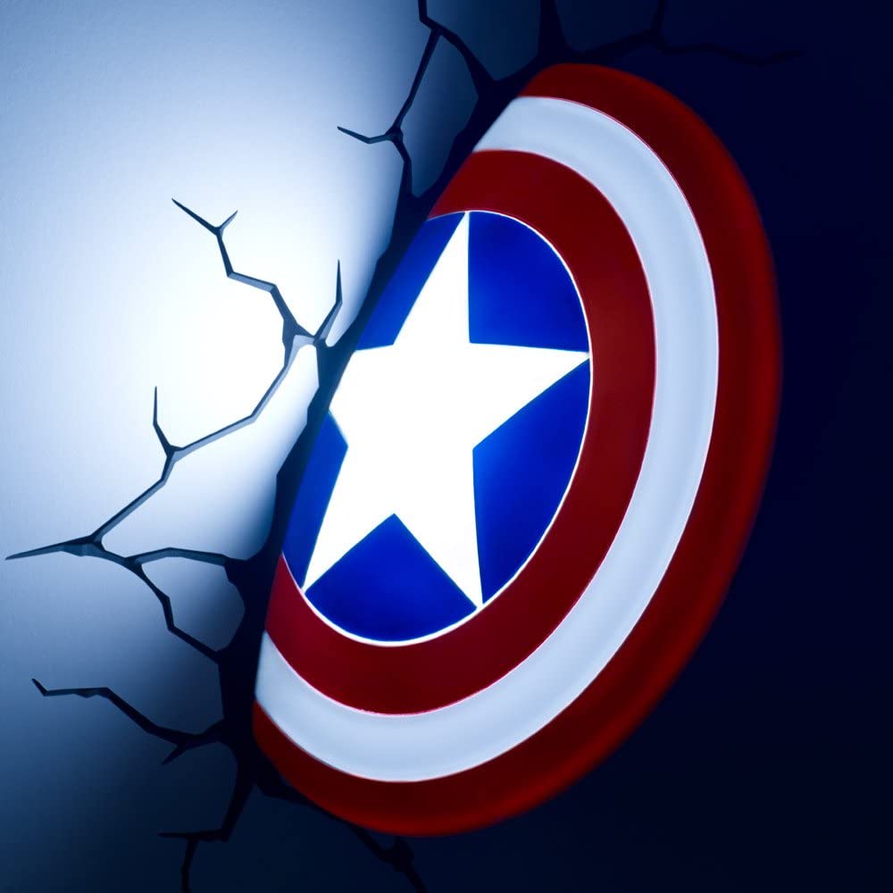 3D Light FX 816733002187 Marvel Captain America Shield 3D Wall Light, Red, White and Blue - Totally Awesome Toys