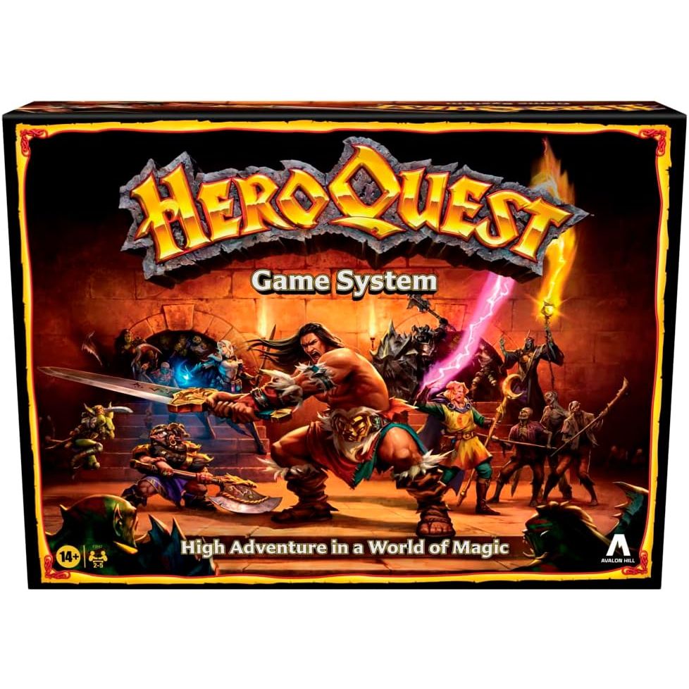 Avalon Hill HeroQuest Game System, Fantasy Miniature Dungeon Crawler Tabletop Adventure Game, Ages 14 and Up 2-5 Players - Totally Awesome Toys