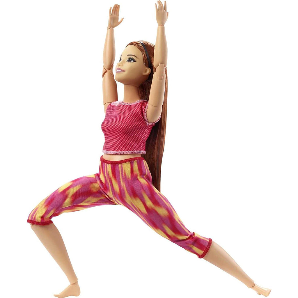Barbie Made to Move Doll, Curvy, with 22 Flexible Joints & Long Straight Red Hair Wearing Athleisure-wear for Kids 3 to 7 Years Old - Totally Awesome Toys