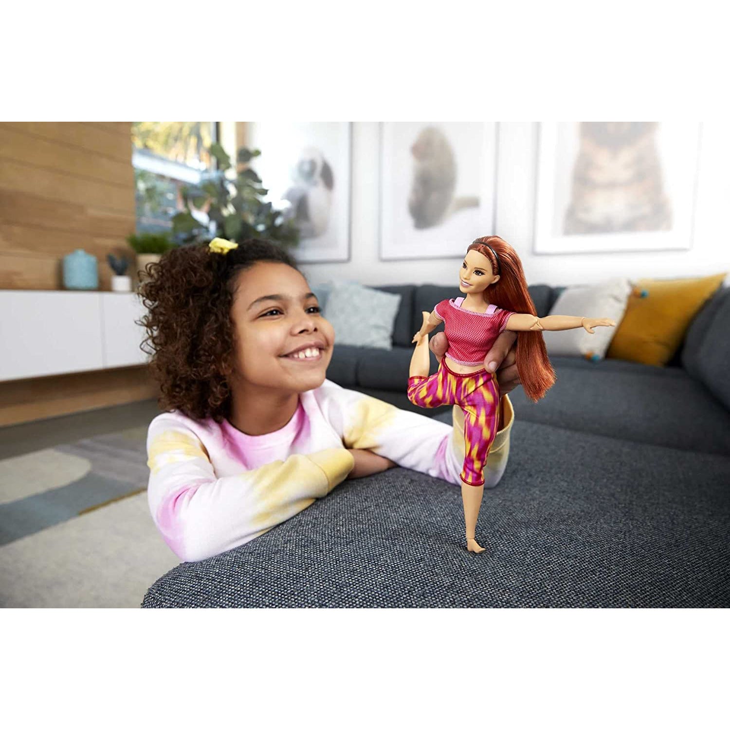  Barbie Made to Move Doll, Curvy, with 22 Flexible Joints & Long  Straight Red Hair Wearing Athleisure-wear for Kids 3 to 7 Years Old :  Everything Else