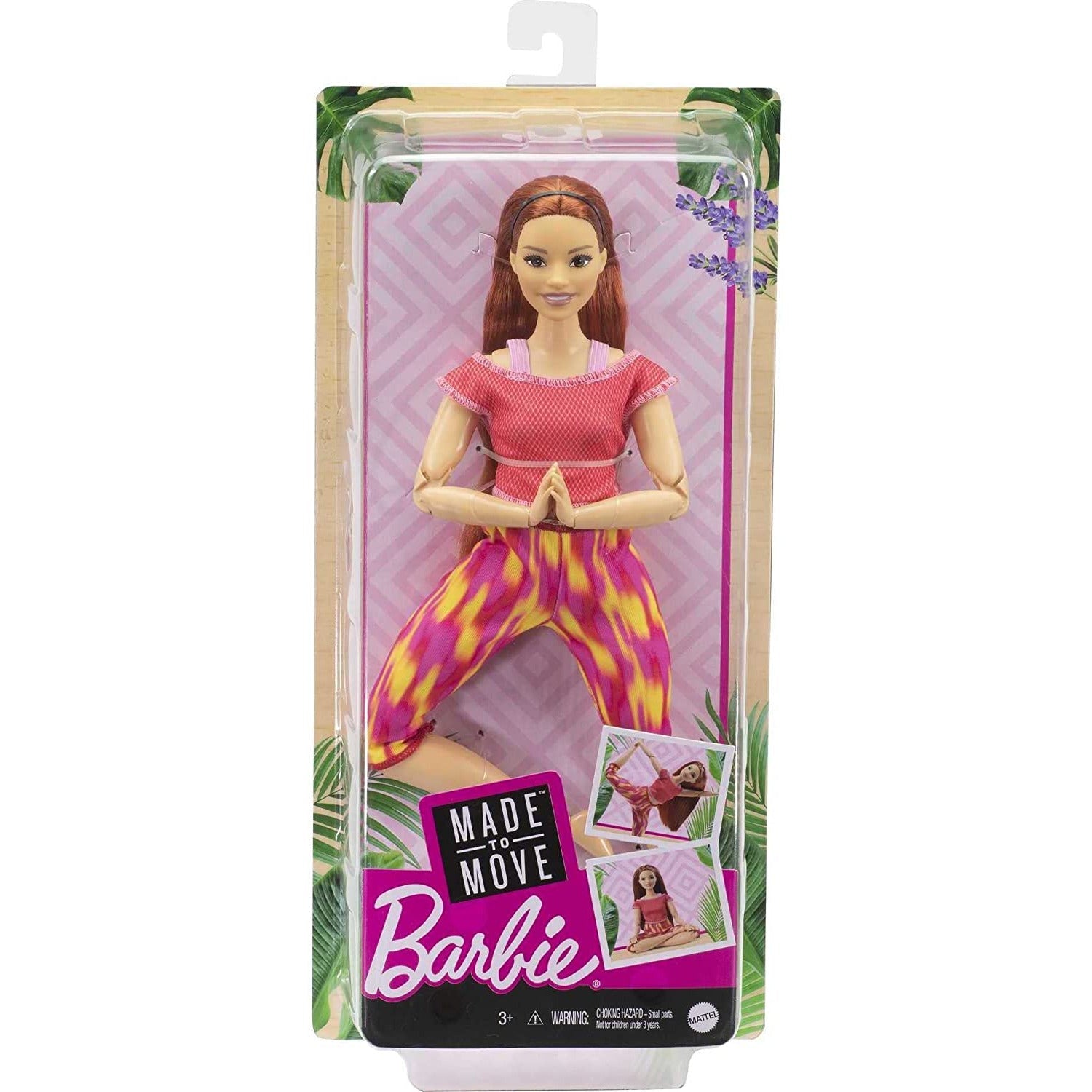 Barbie Made to Move Doll with 22 Flexible Joints & Curly Brunette Ponytail  Wearing Athleisure-wear for Kids 3 to 7 Years Old