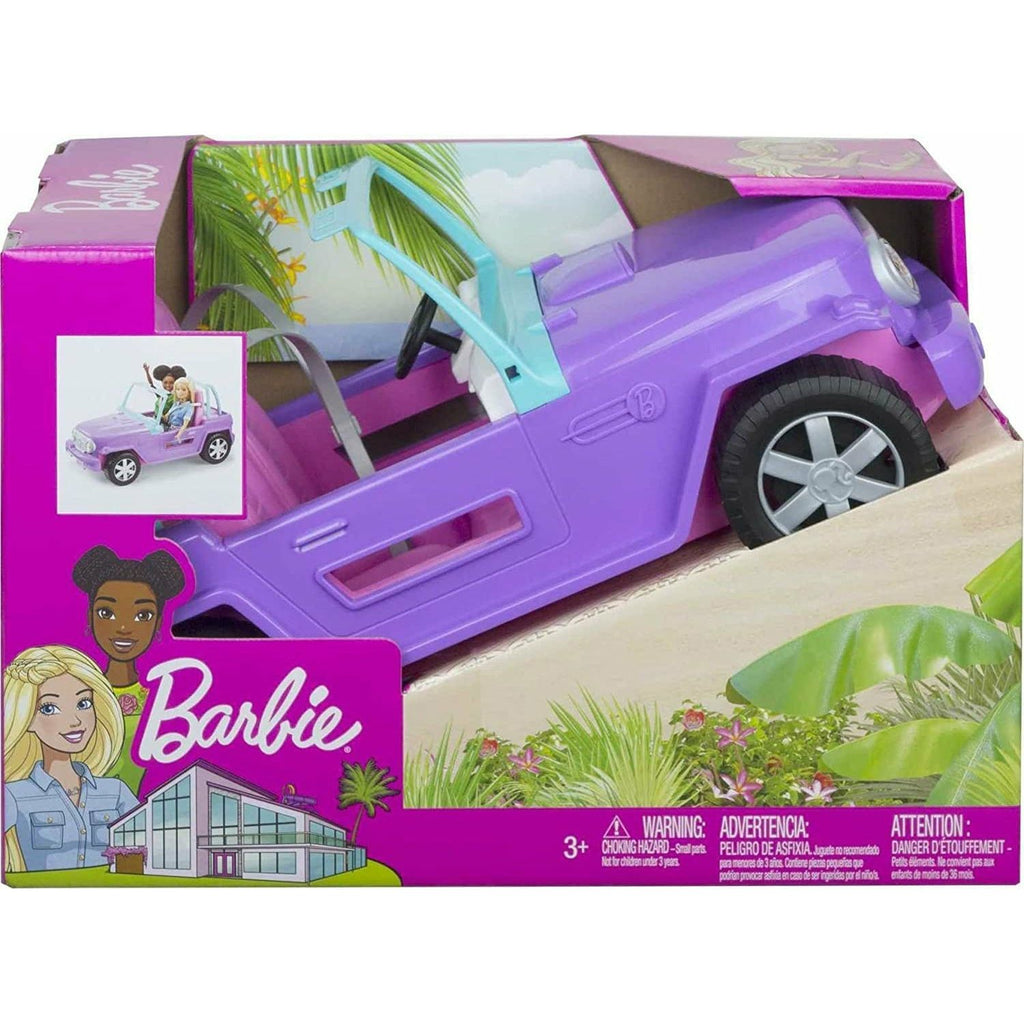 Barbie Off-Road Vehicle, Purple with Pink Seats and Rolling Wheels, 2 Seats, Gift for 3 to 7 Year Olds - Totally Awesome Toys