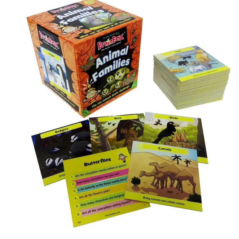 BrainBox Animal Families (55 Cards) Educational Family Quiz Trivia Card Game - Totally Awesome Toys