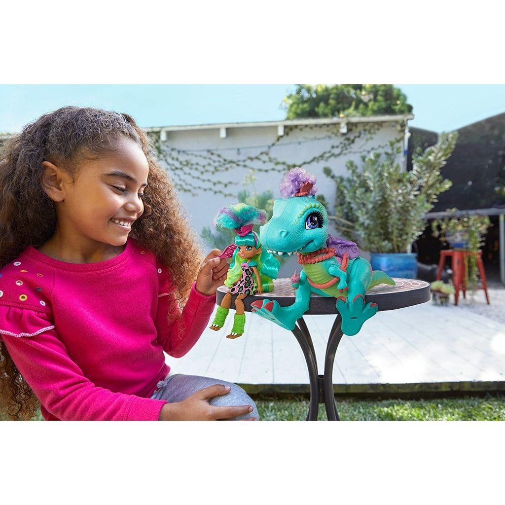 Cave Club Rockelle Doll and Tyrasaurus Dinosaur Pal Playset with Accessories, Gift for 4 Year Olds and up - Totally Awesome Toys