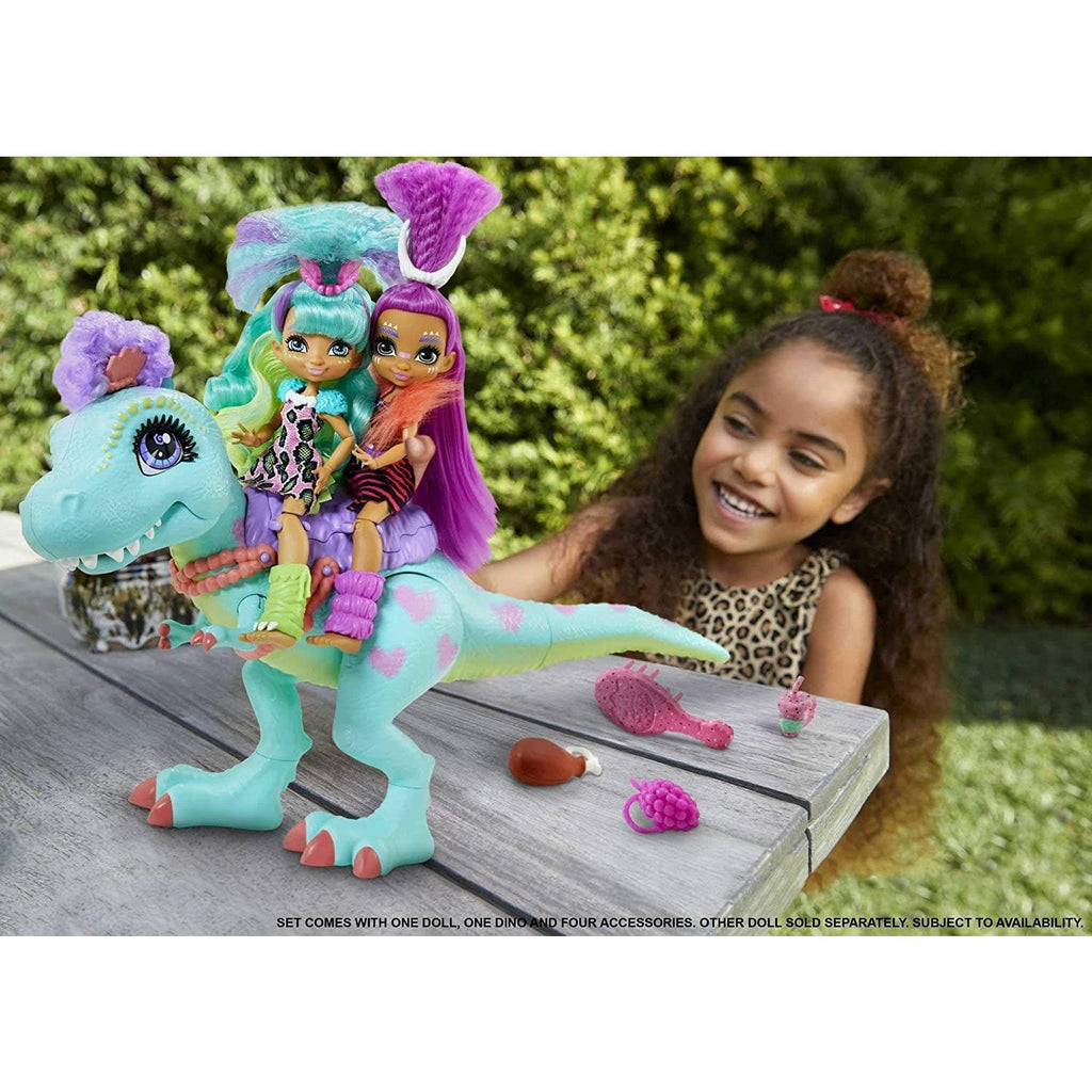Cave Club Rockelle Doll and Tyrasaurus Dinosaur Pal Playset with Accessories, Gift for 4 Year Olds and up - Totally Awesome Toys