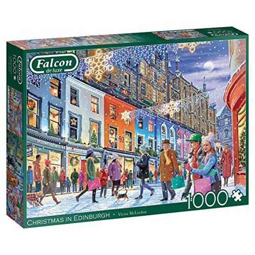 Jumbo, Falcon de luxe - Christmas in Edinburgh, Christmas Jigsaws, 1000 Pieces for Adults - Totally Awesome Toys