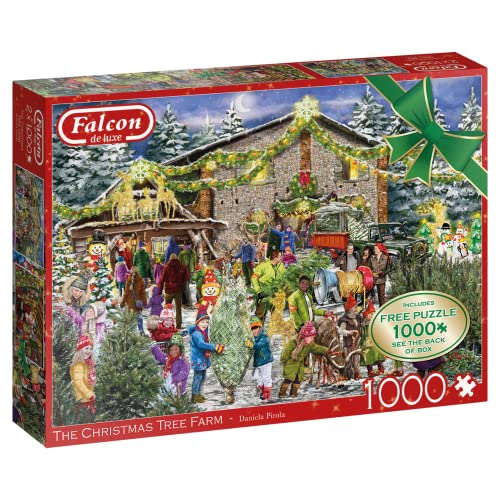 Jumbo, Falcon de luxe, The Christmas Tree Farm, Christmas Jigsaws, 1000 Pieces for Adults x 2 - Totally Awesome Toys