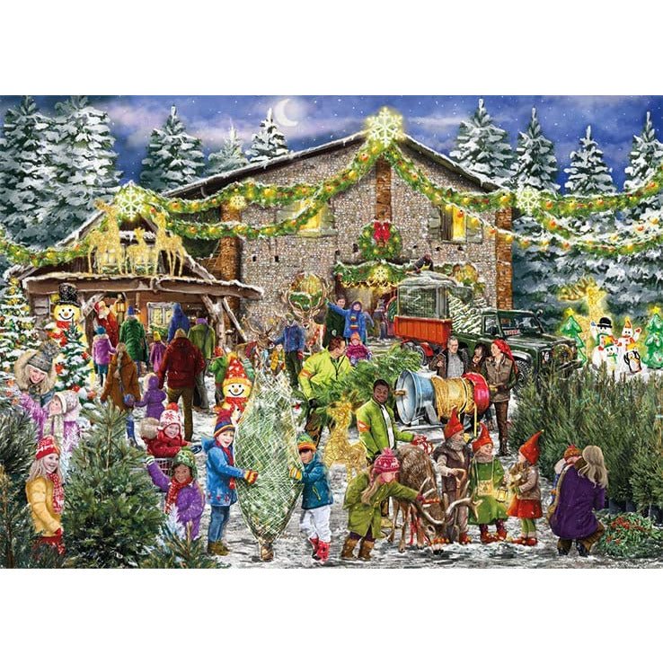 Jumbo, Falcon de luxe, The Christmas Tree Farm, Christmas Jigsaws, 1000 Pieces for Adults x 2 - Totally Awesome Toys