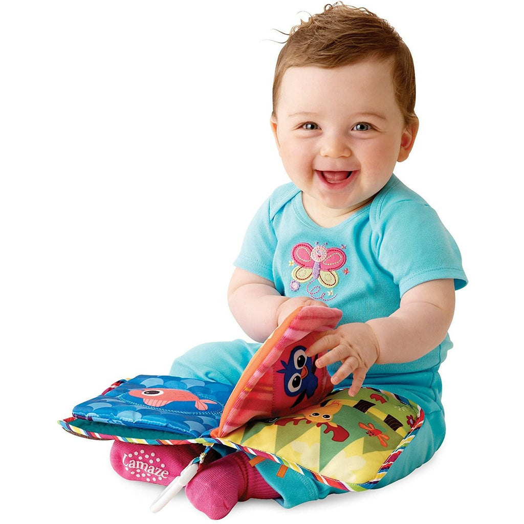 LAMAZE Classic Discovery Soft Book with Clip on Pram from 0 to 6 Months - Totally Awesome Toys