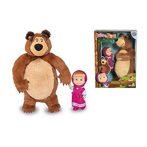 Masha & The Bear 12 cm Doll With 25 cm Soft Toy Bear Twin Pack - Totally Awesome Toys