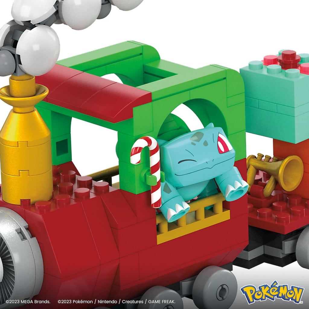 MEGA Pokemon Holiday Train with 373 Pieces, 4 Poseable Characters, Action Figure Building Toy - Totally Awesome Toys