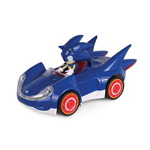 Official Sonic the Hedgehog Movie Toys | SEGA Racing Pull Back Speed Racer | Large Size Toy Car- Blue - Totally Awesome Toys