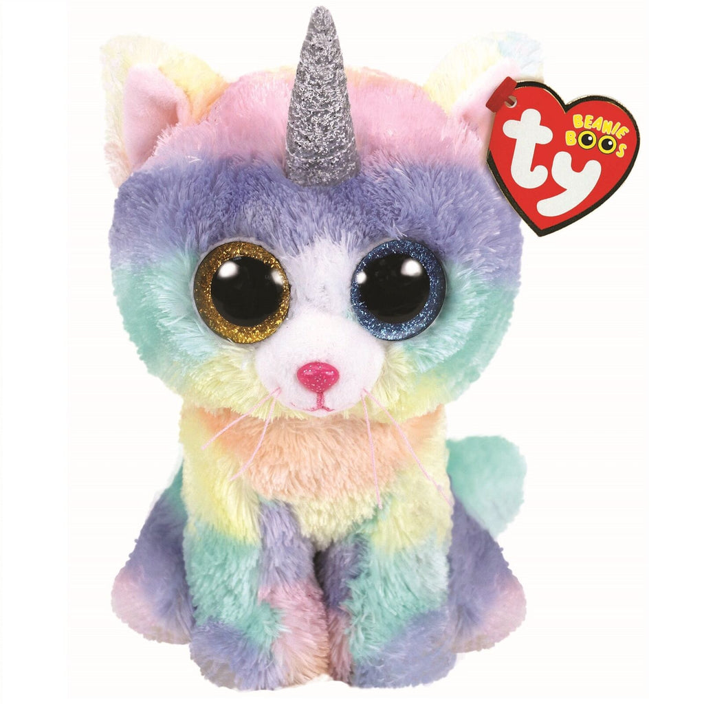 Ty Beanie Baby Soft Toy Heather the Unicorn Cat 15cm - Totally Awesome Toys
