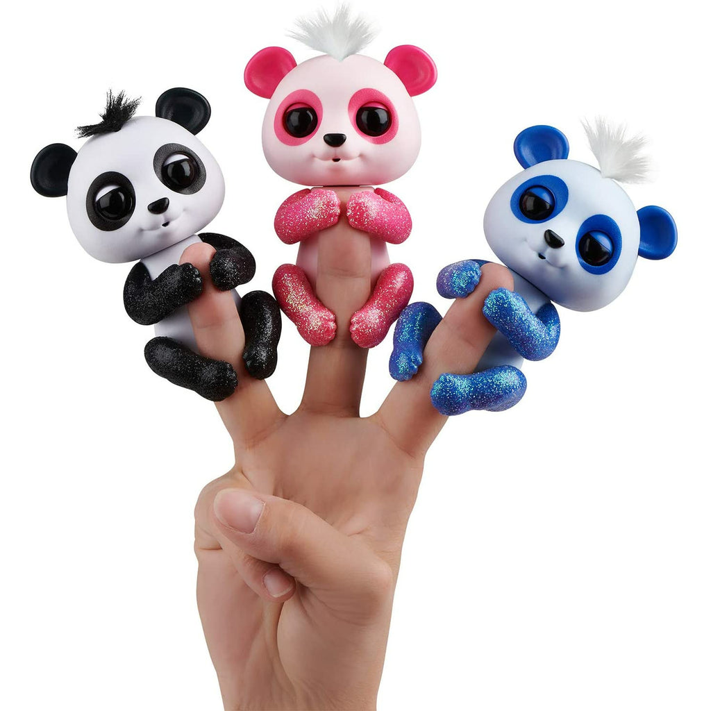 Wow Wee 3564 Fingerlings Glitter Panda Drew (White & Black) -Interactive Collectible Baby Pet, Black - Totally Awesome Toys